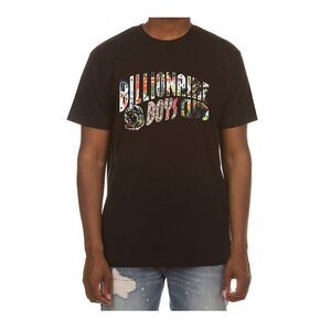 Billionaire Boys Club Crew Neck T-Shirt Curve Collage Mens Black 861-2204